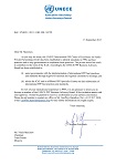 Invitation letter of United Nations Economic Commission for Europe